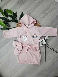 ⭐️Bibaby  Bornoz Terlik seti