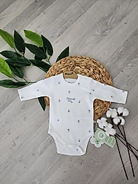 ☘️Biorganik çiçek desenli  Uzun Kol Zıbın Body