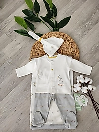 ☘️Biorganic Penguen desenli Battaniyeli 4'Lü  set