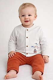 DÜĞMELİ GEMİ DESEN PİJAM/İKİLİ TAKIM