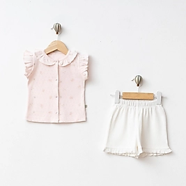 ORGANİK AJURLU KUMAŞ ŞORTLU TAKIM