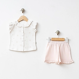 ORGANİK AJURLU KUMAŞ ŞORTLU TAKIM